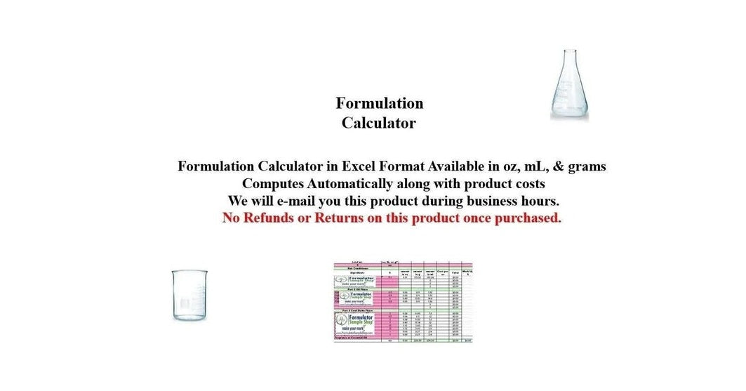 Formulation Calculators – Formulator Sample Shop
